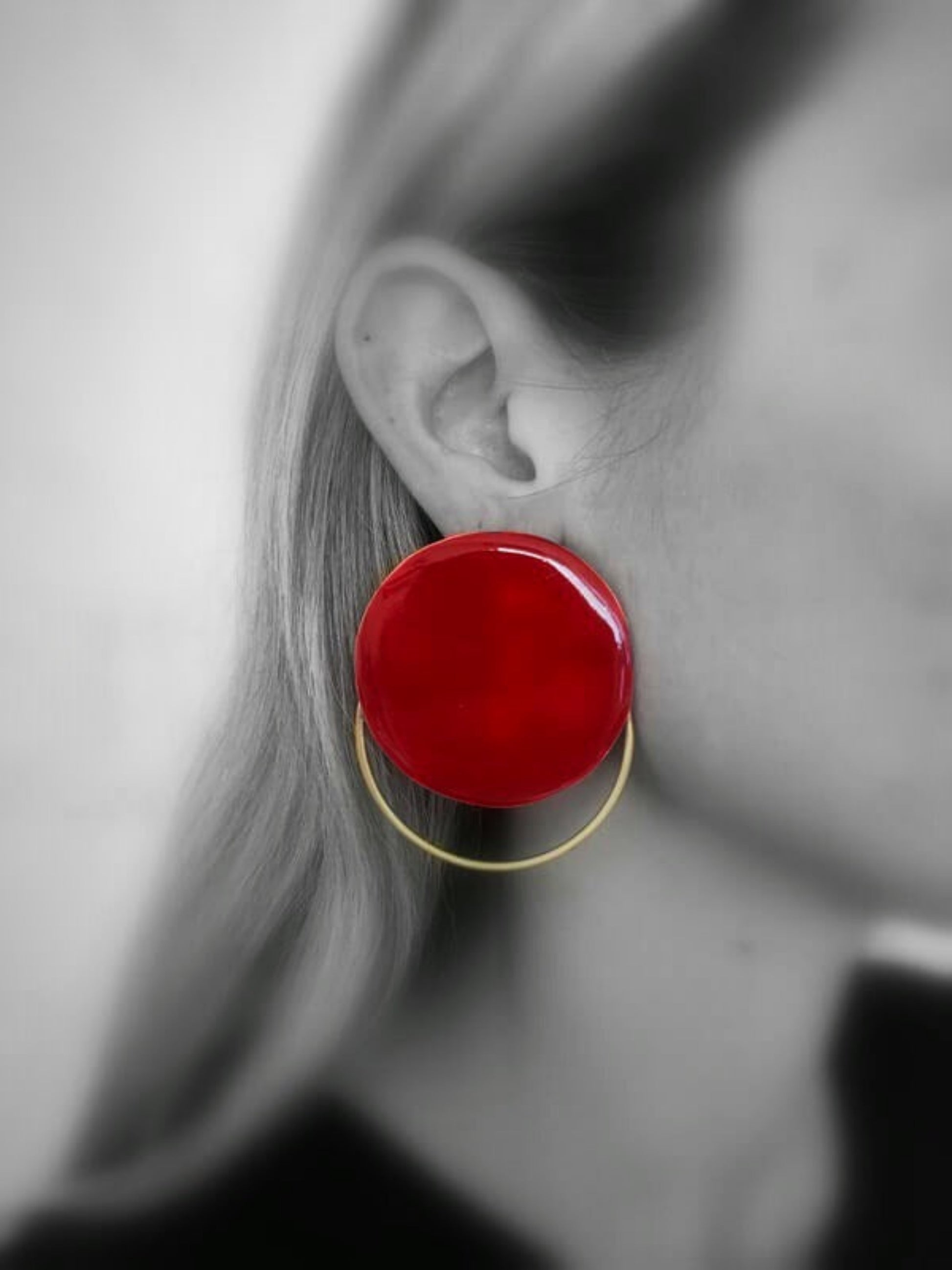 Brass earrings with resin | In Circles Earrings - CURIUDO