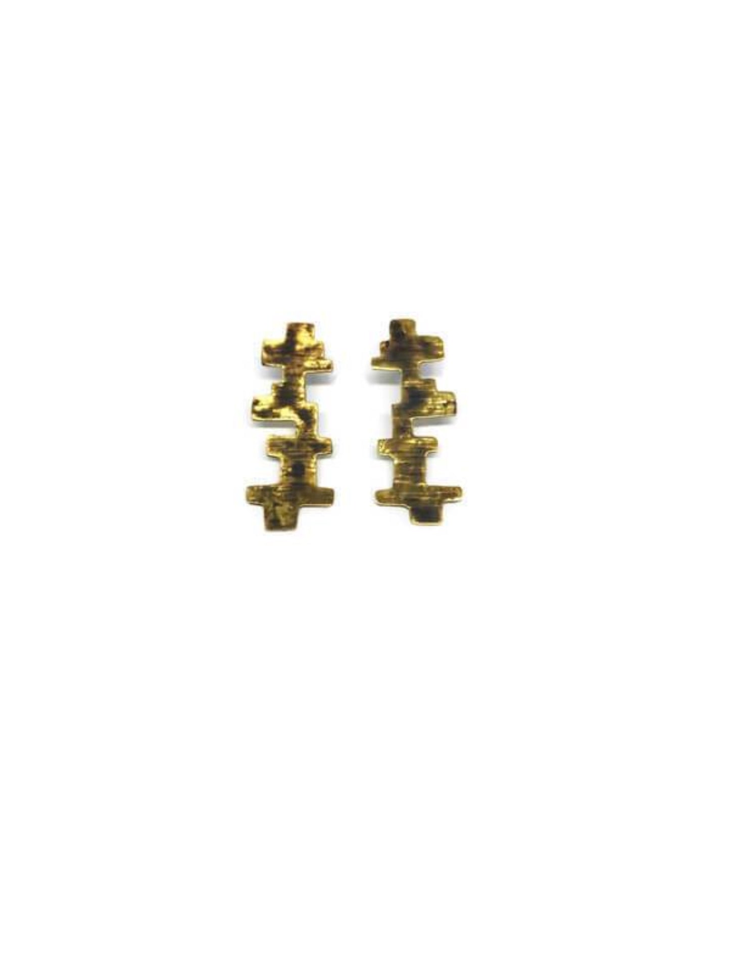 Oxidised brass earrings | Yellow - Black Tsakana Earrings - CURIUDO