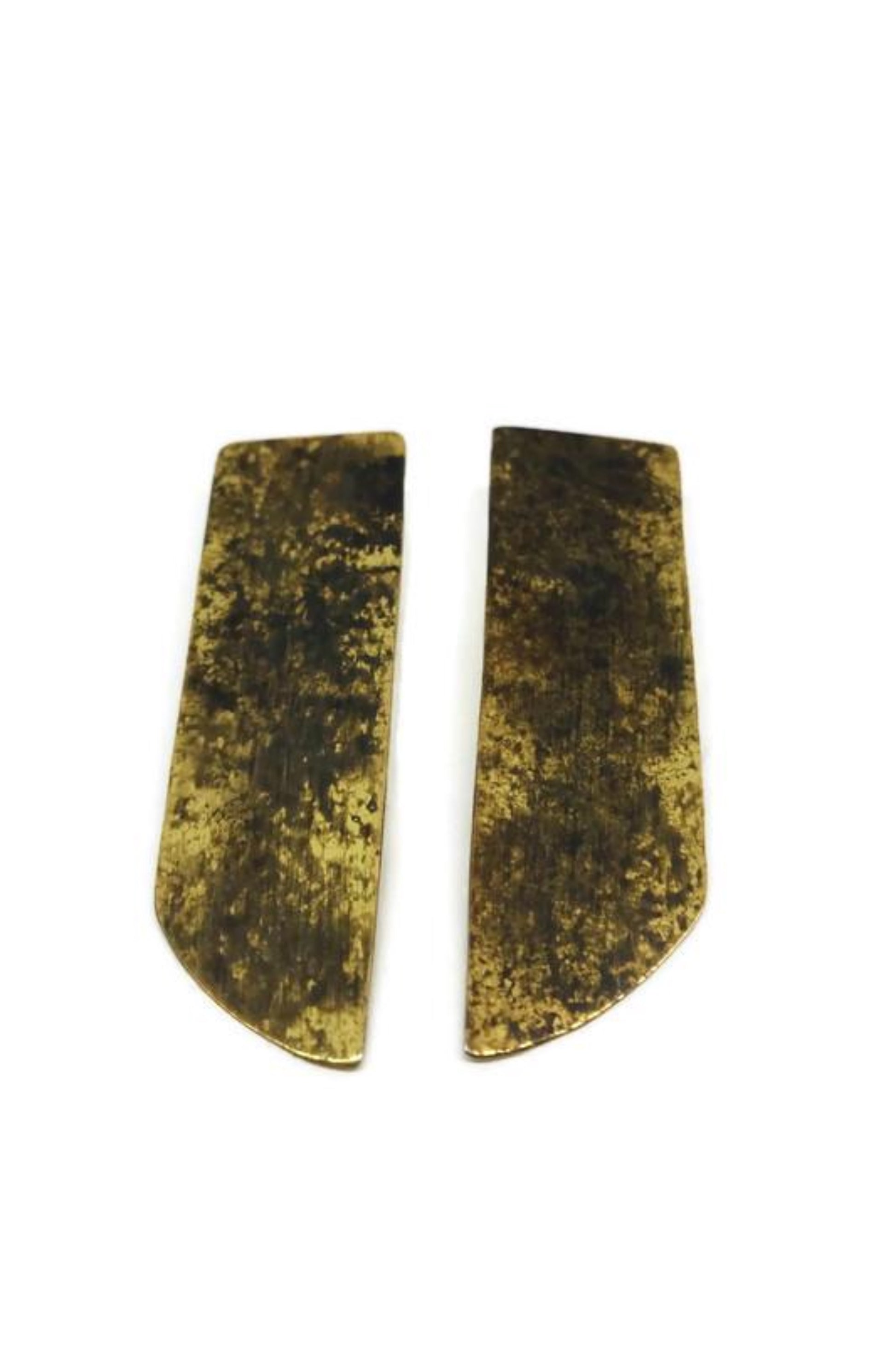 Oxidised brass earrings | Yellow - Black Afairesis Earrings - CURIUDO