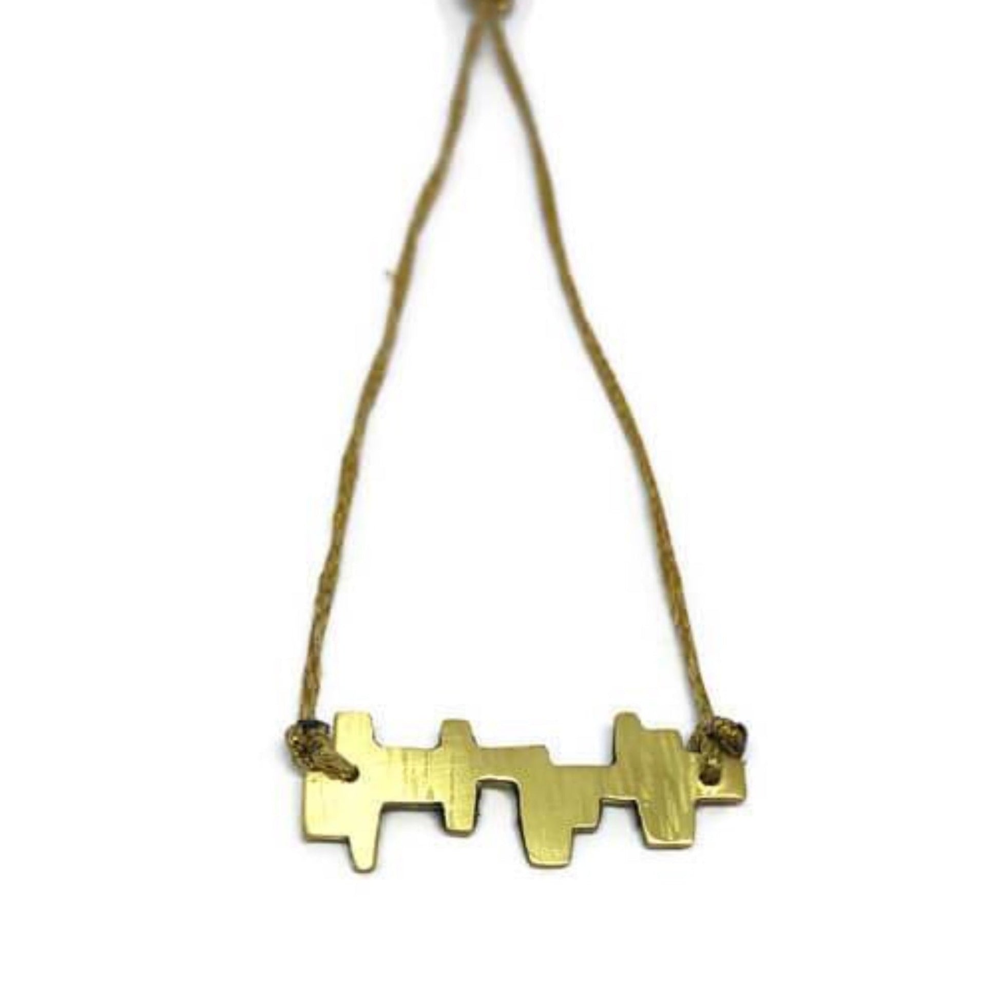 Brass necklace | Yellow Tsakana Necklace - CURIUDO