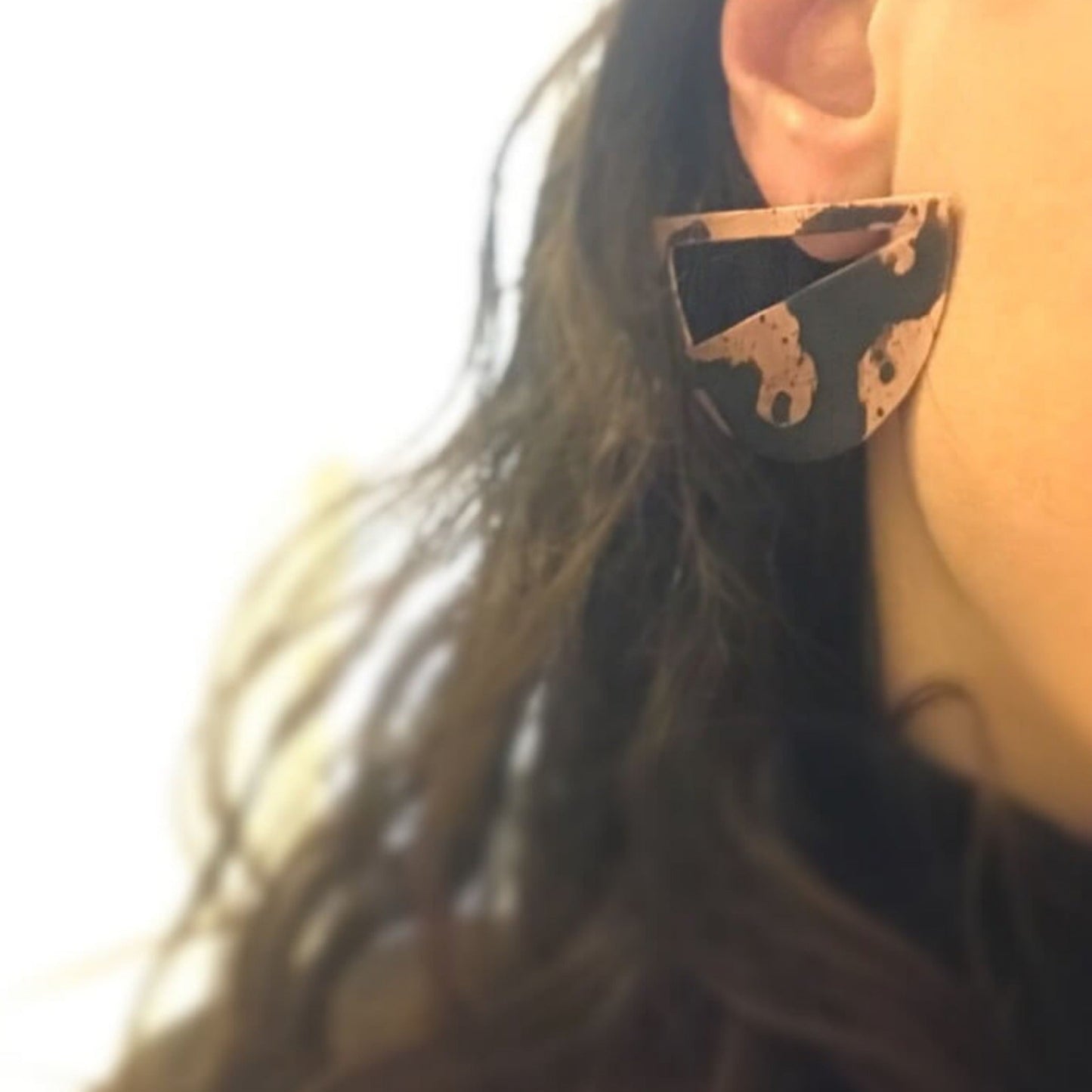 Oxidised copper earrings | Rose - Black Moonset Earrings