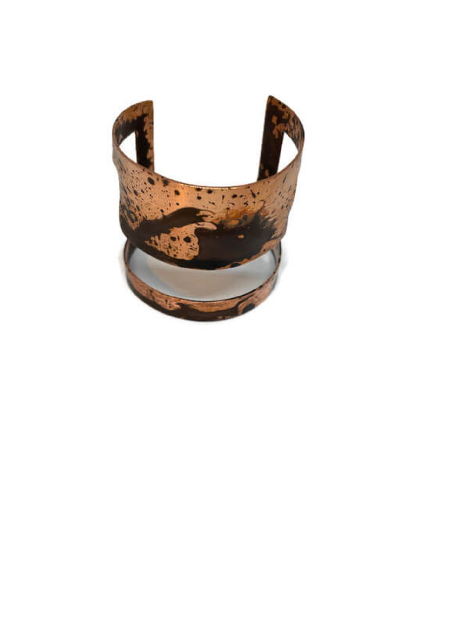 Oxidised copper cuff bracelet  Rose - Black Internal Ideas Bracelet - CURIUDO