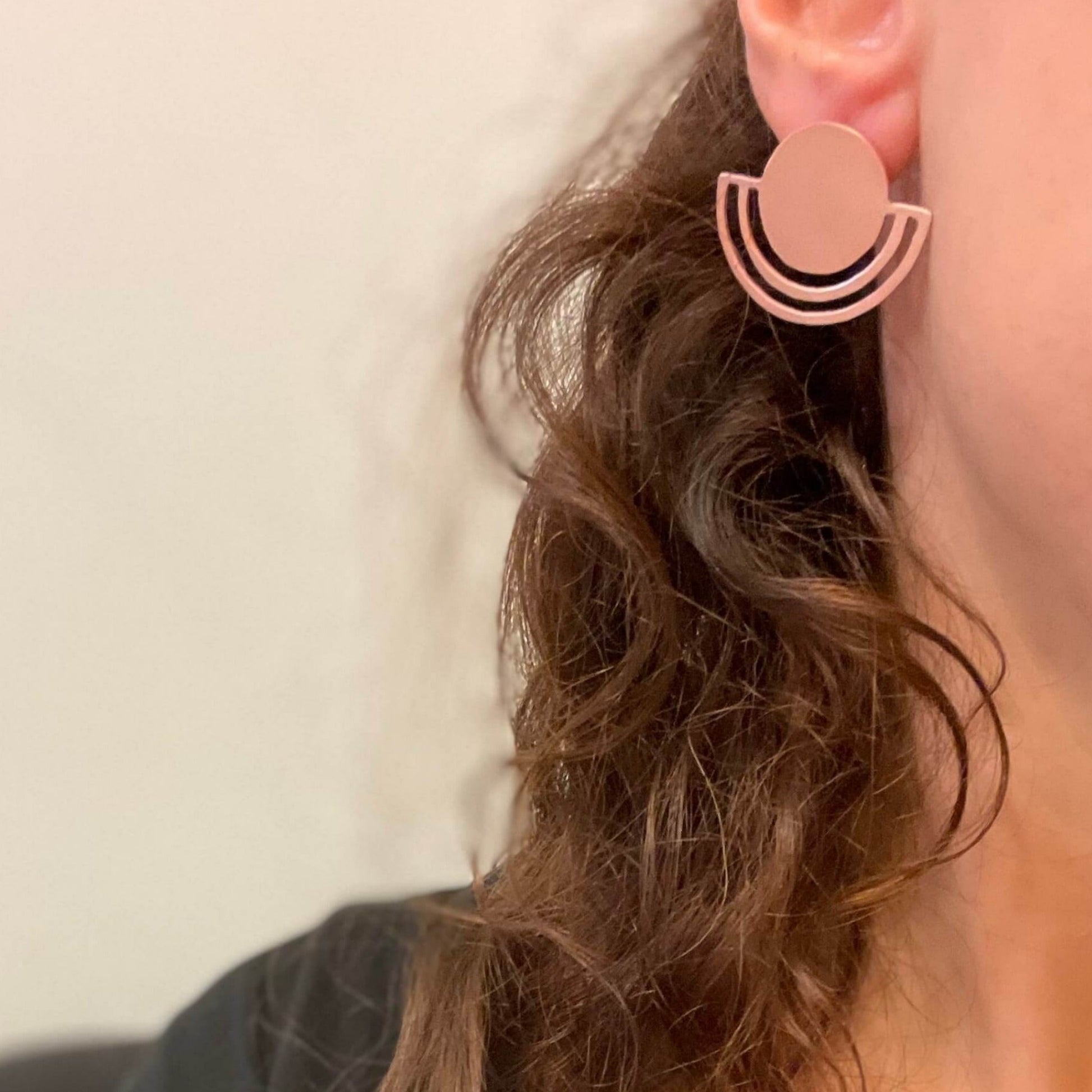 Copper Earrings | Rose Earth In Layers Earrings - CURIUDO