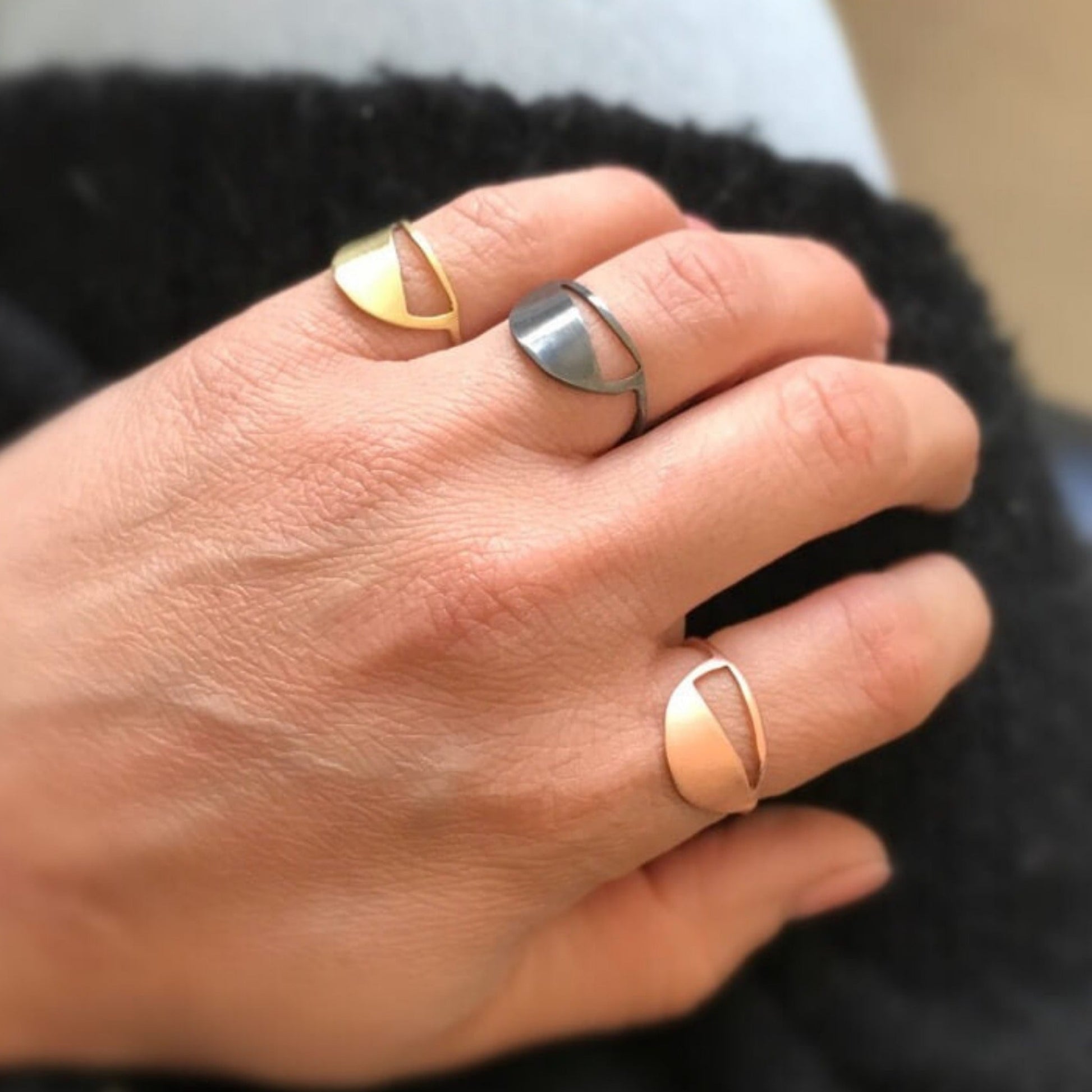 Copper ring | Rose Moonset Ring