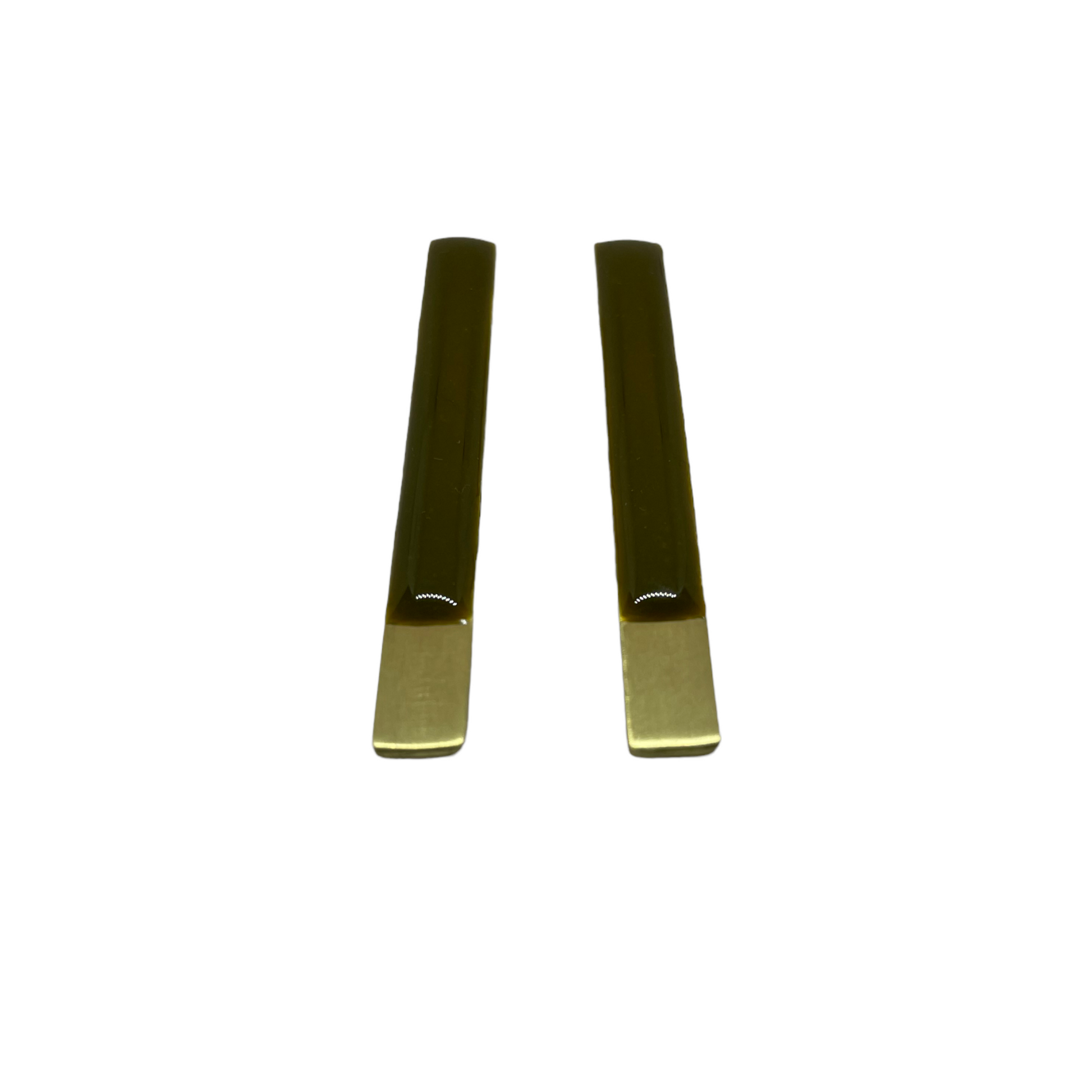 Brass earrings with resin | Lines Earrings  - CURIUDO