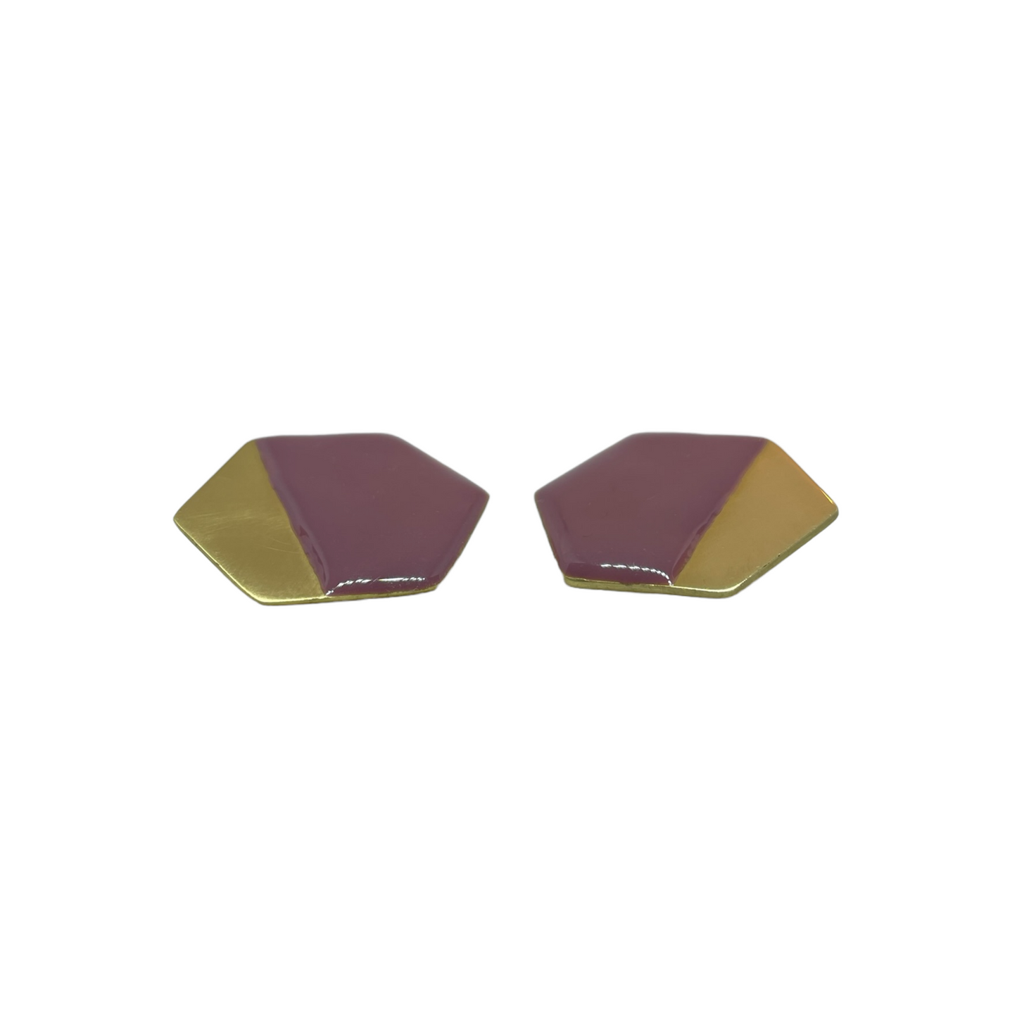 Brass earrings with resin | Successive Peaks Earrings - CURIUDO