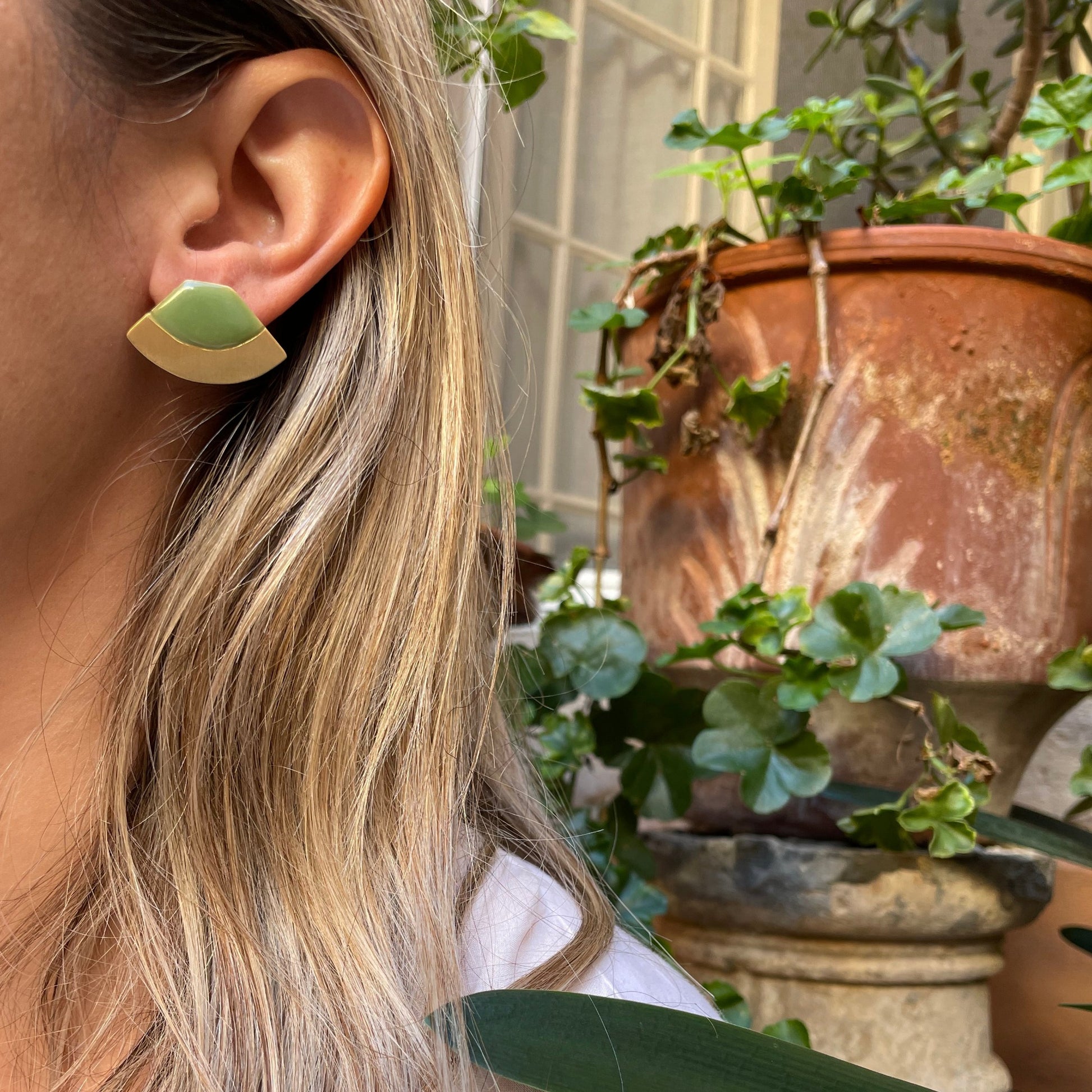  Brass earrings with resin | Ventalia Earrings