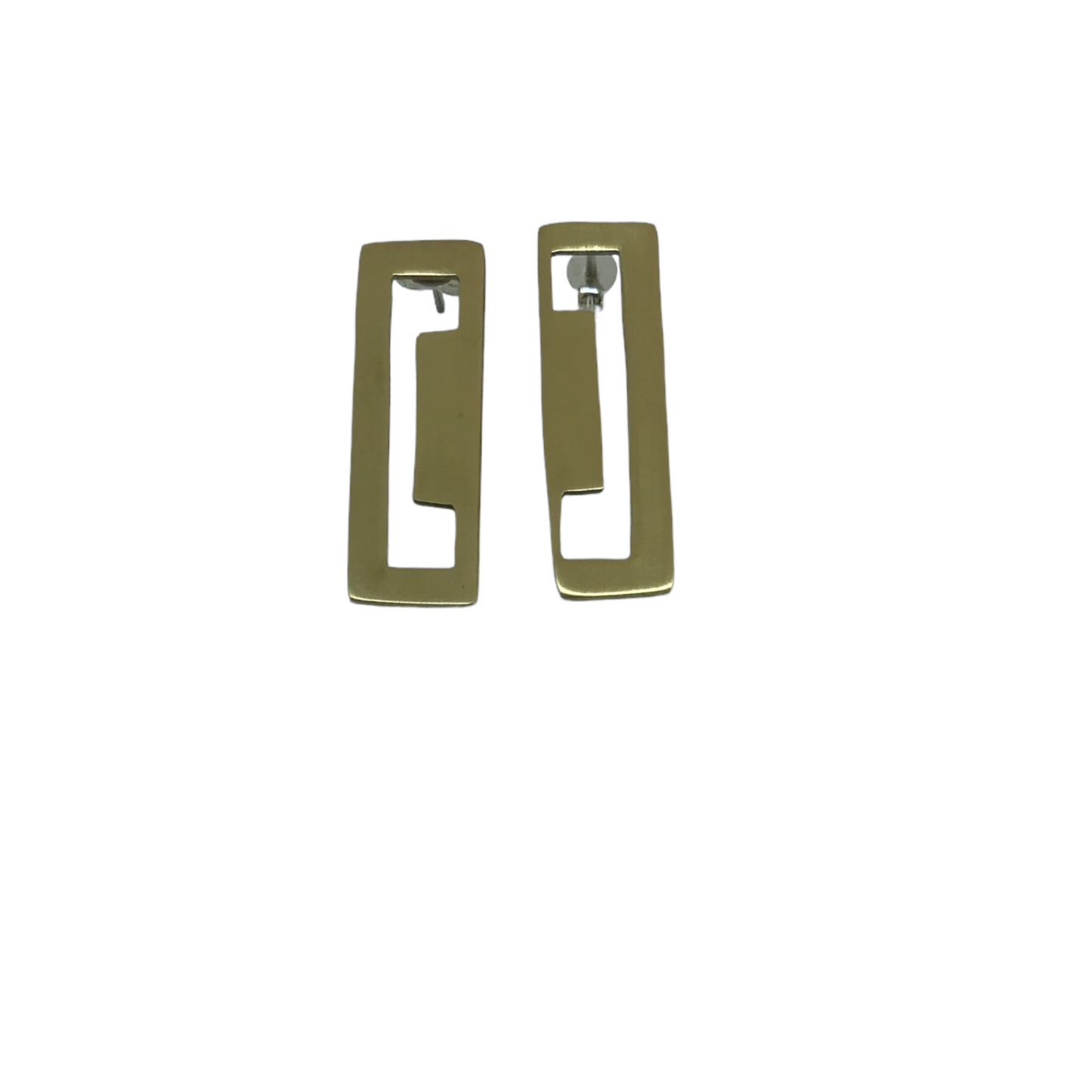 Brass earrings | Yellow Internal Ideas Earrings - CURIUDO