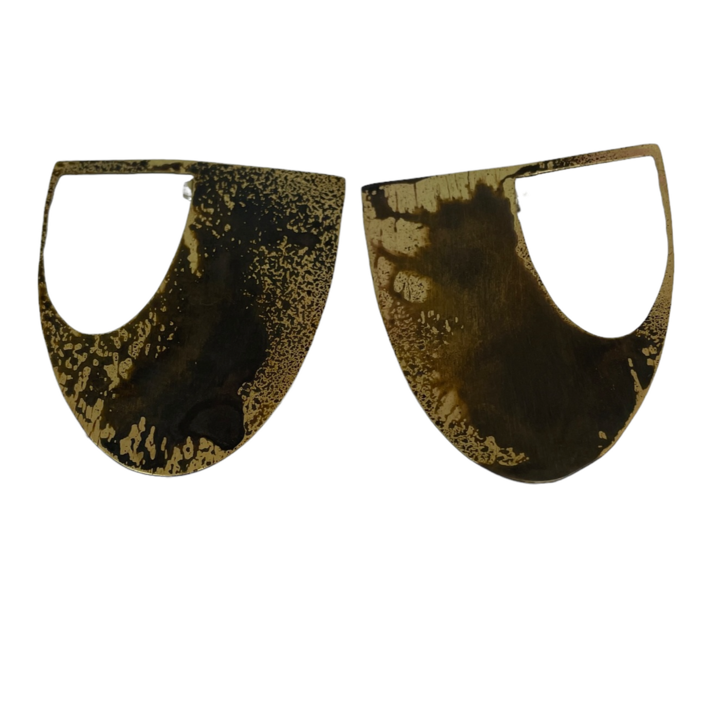 Oxidised brass Earrings | Yellow - Black Drops Earrings - CURIUDO