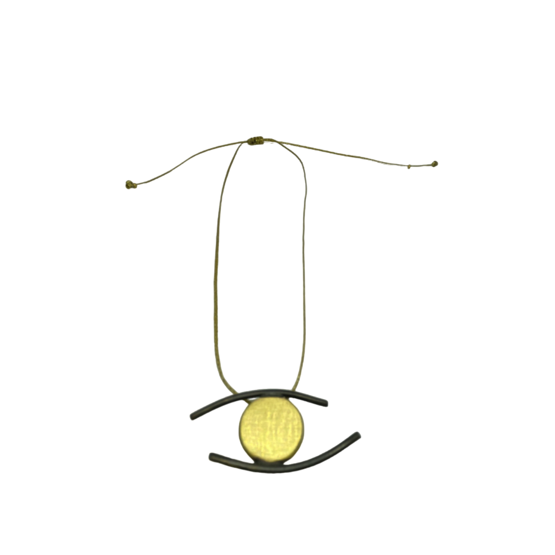 Oxidised brass necklace | Black - Yellow Mataki Necklace - CURIUDO