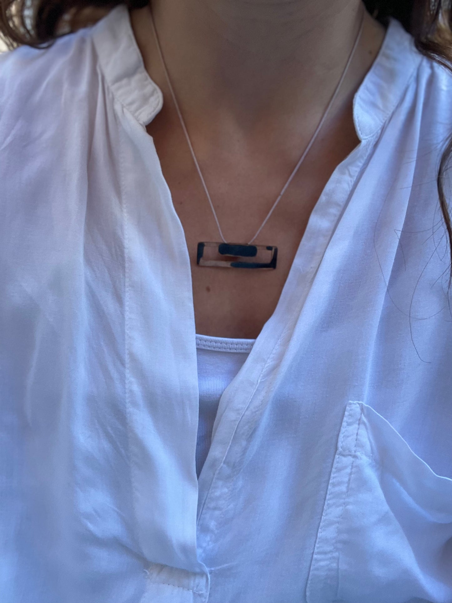 Oxidised copper necklace | Rose - Black Internal Ideas Necklace - CURIUDO
