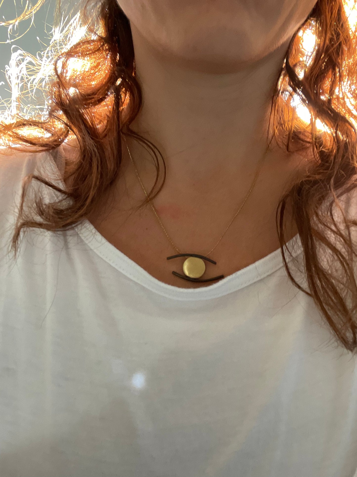 Oxidised brass necklace | Black - Yellow Mataki Necklace - CURIUDO