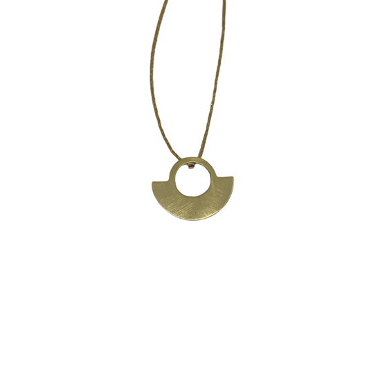 Brass Necklace | Yellow Moonset Necklace - CURIUDO