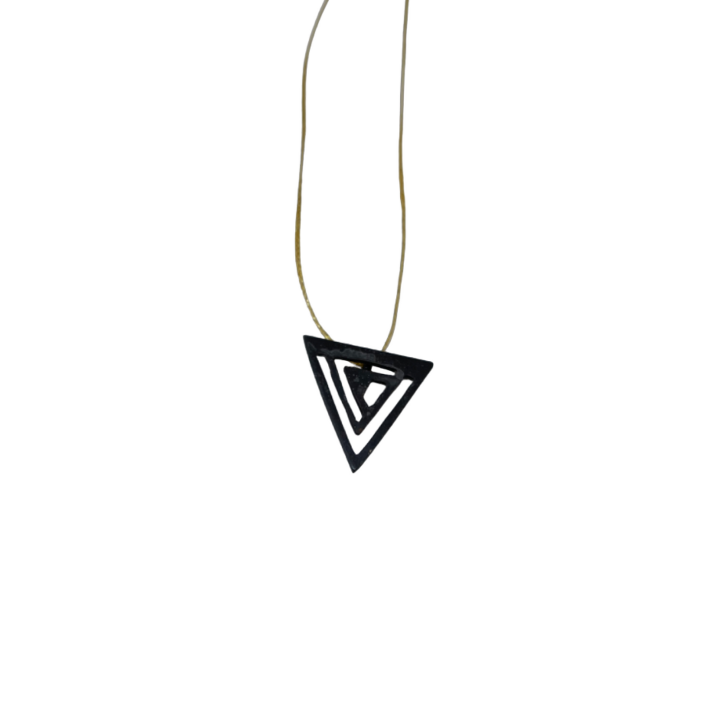 Oxidised brass necklace | Black Pyramides Necklace - CURIUDO