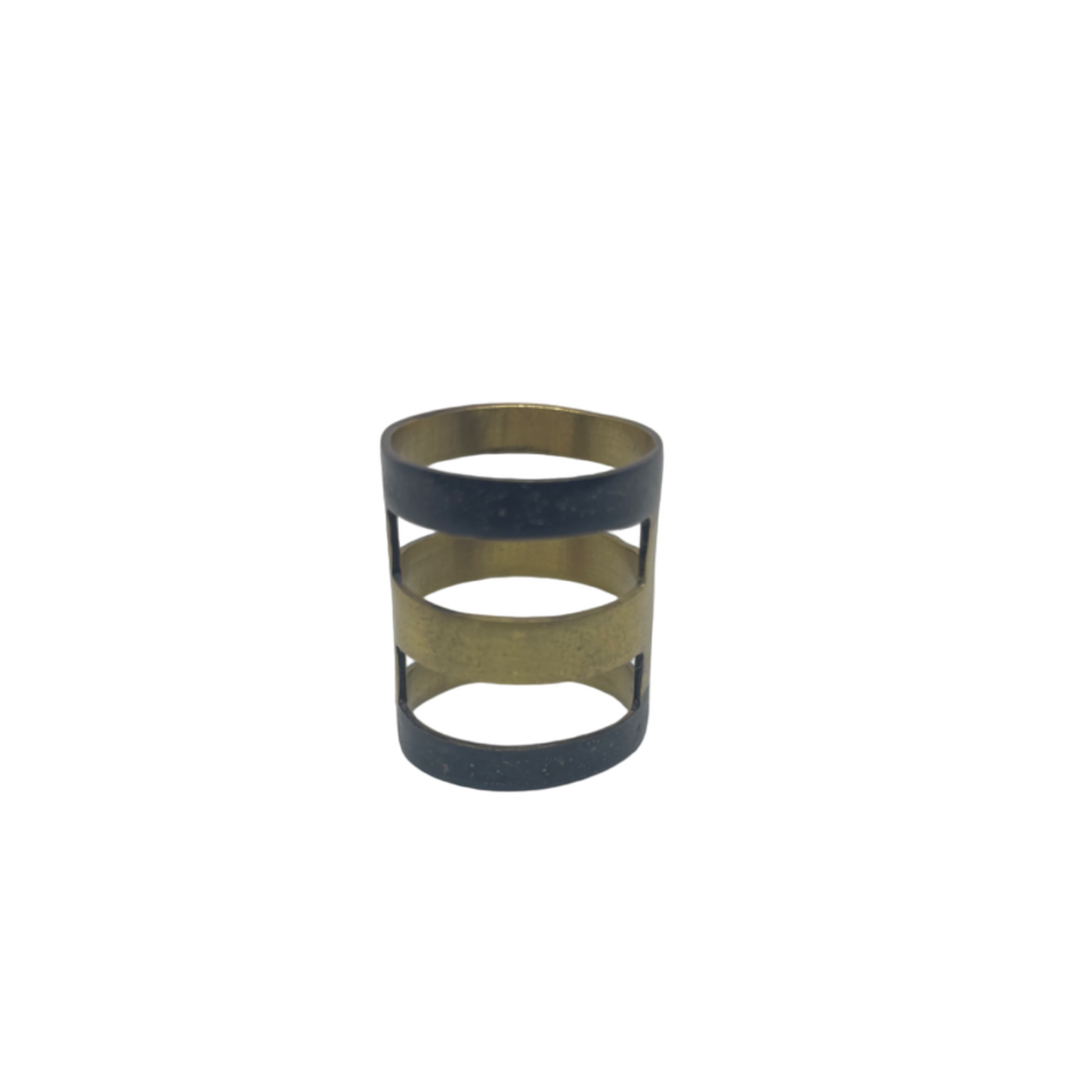 Oxidised brass ring | Black - Yellow Apostaseis Ring - CURIUDO