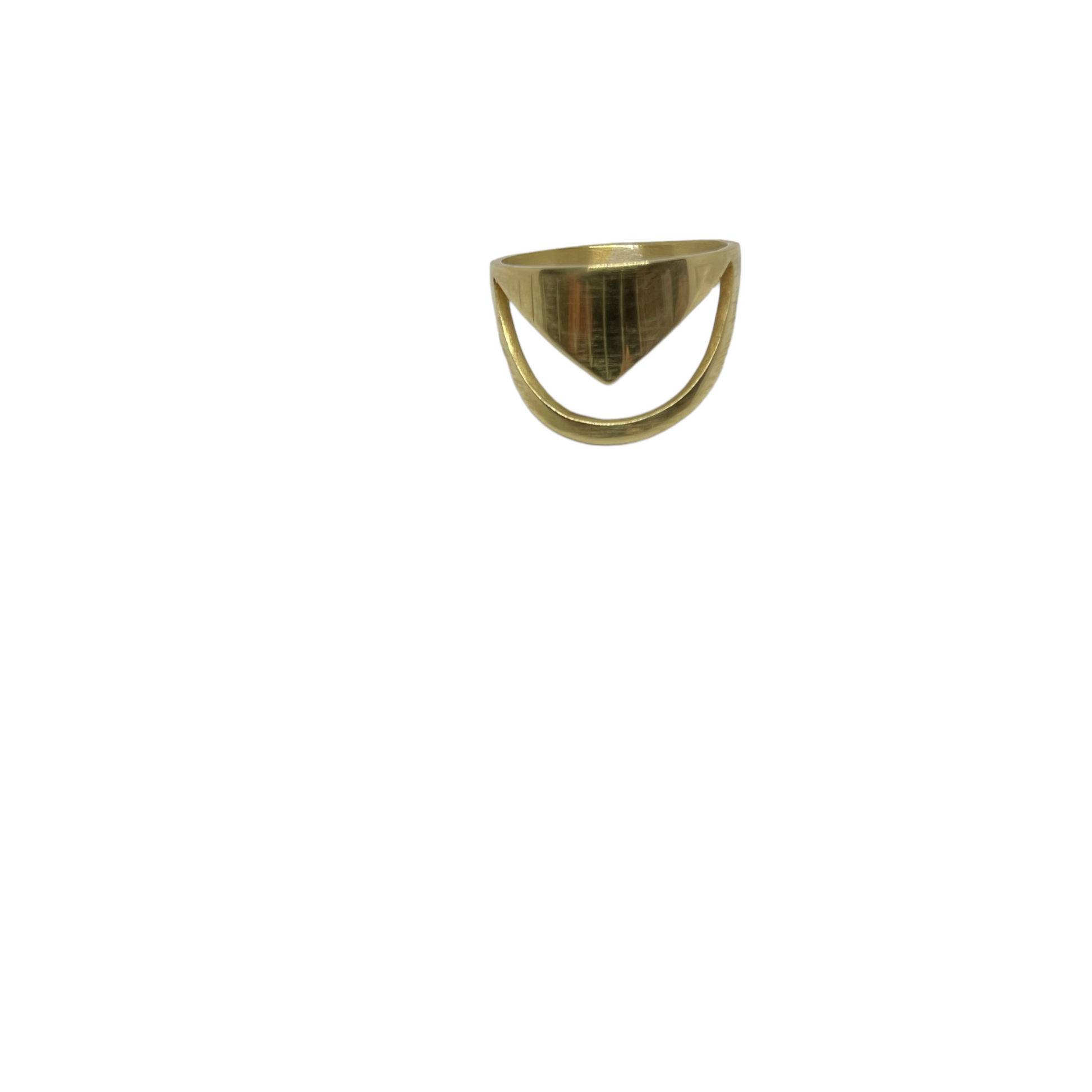 Brass ring | Yellow Space In Frame Ring - CURIUDO
